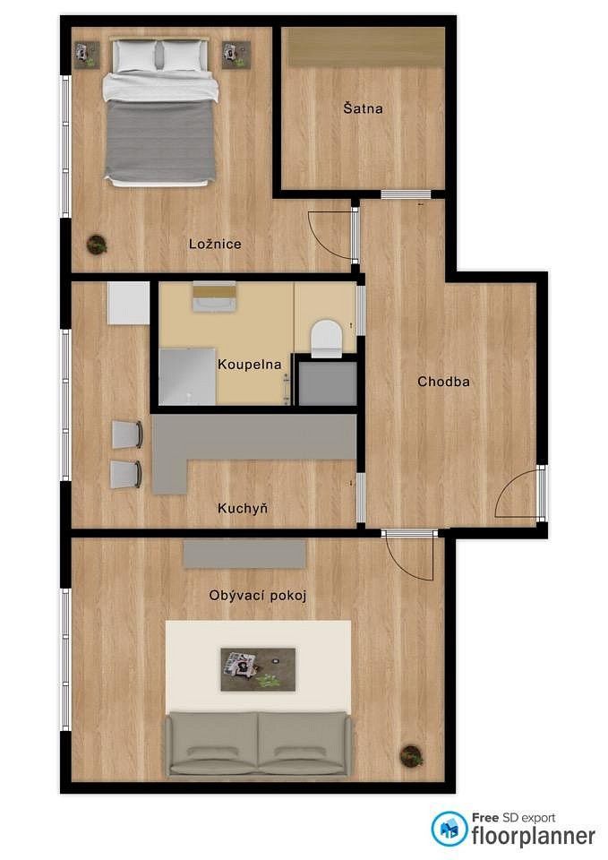 Prodej byt 2+1 - Na Tržišti, Staňkov - Staňkov I, okres Domažlice, 57 m² - 5