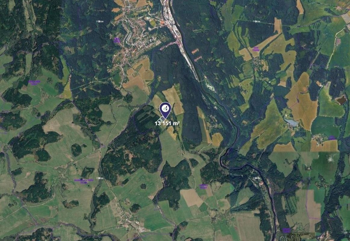 Zemědělské pozemky, Větřní, 4 384 m² - 2