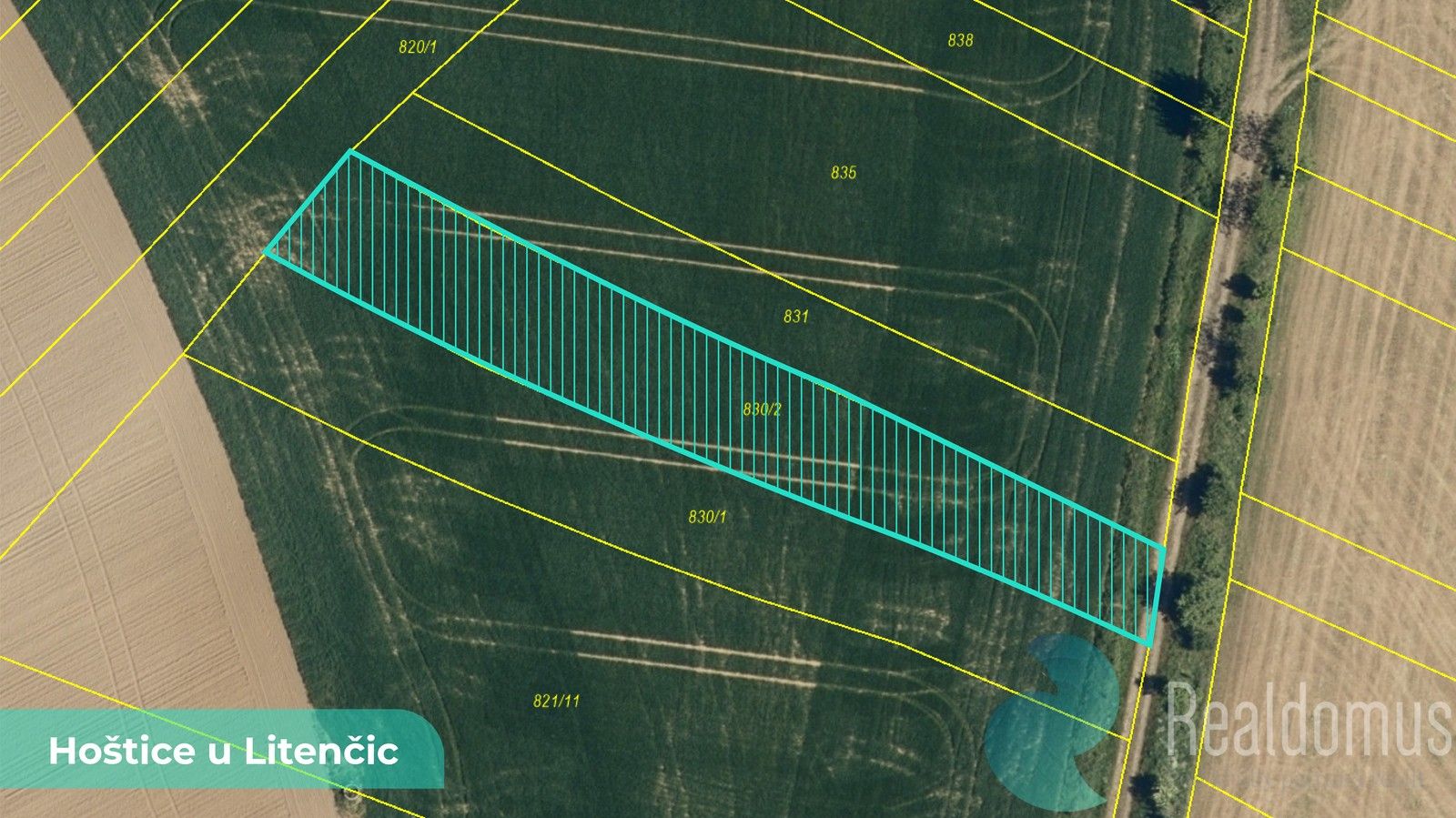 Zemědělské pozemky, Hoštice, 729 m² - 1
