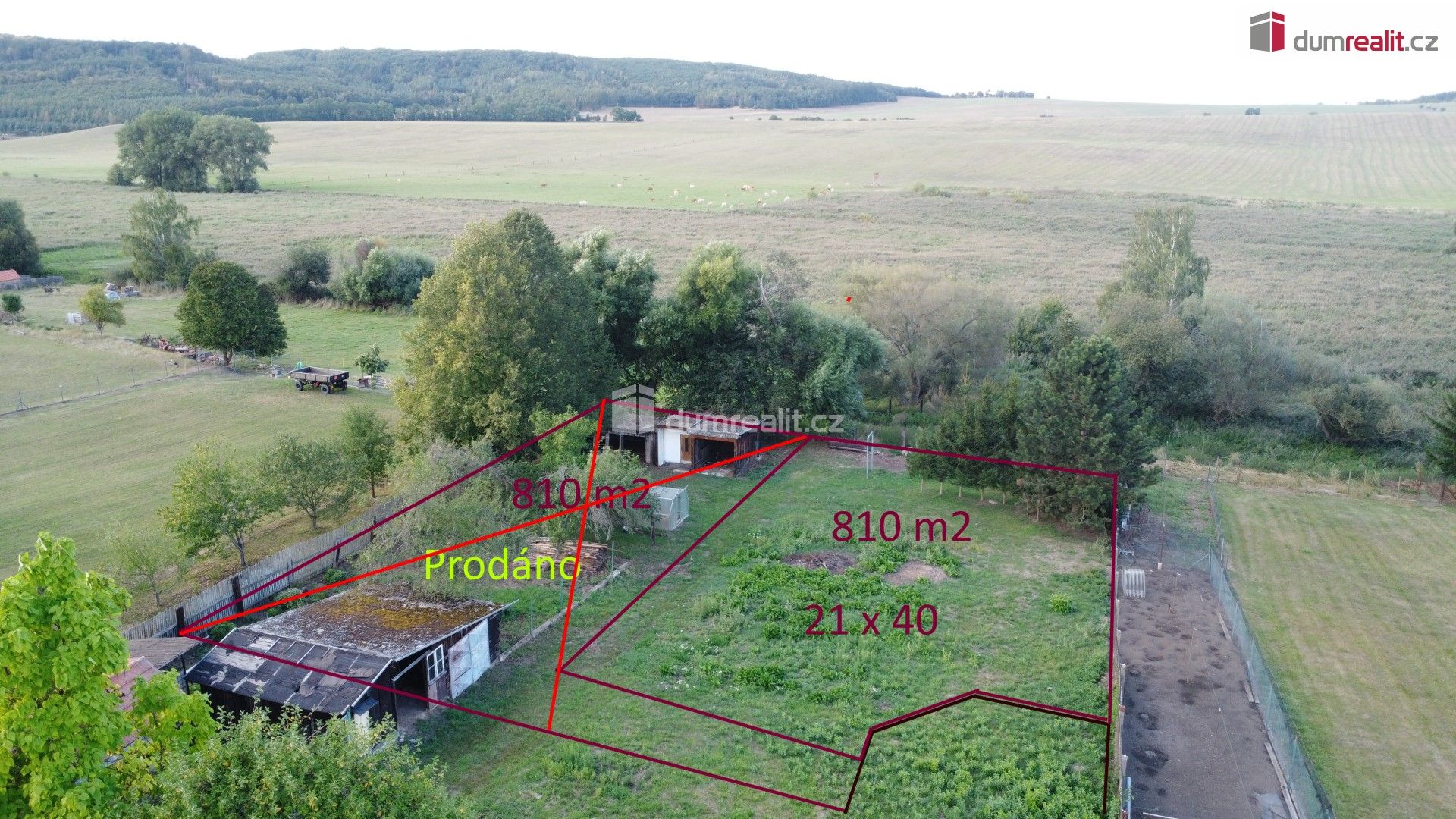 Pozemky pro bydlení, Nádražní, Vroutek, 810 m² - 1