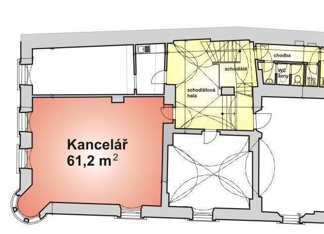 Pronájem kancelář - Komenského, Jihlava, 61 m²