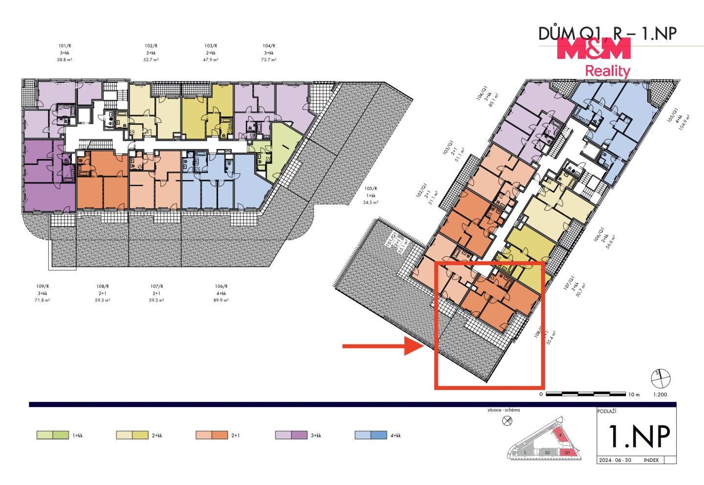 Byt 2+1 · 55 m² · Gollové, Praha - 3