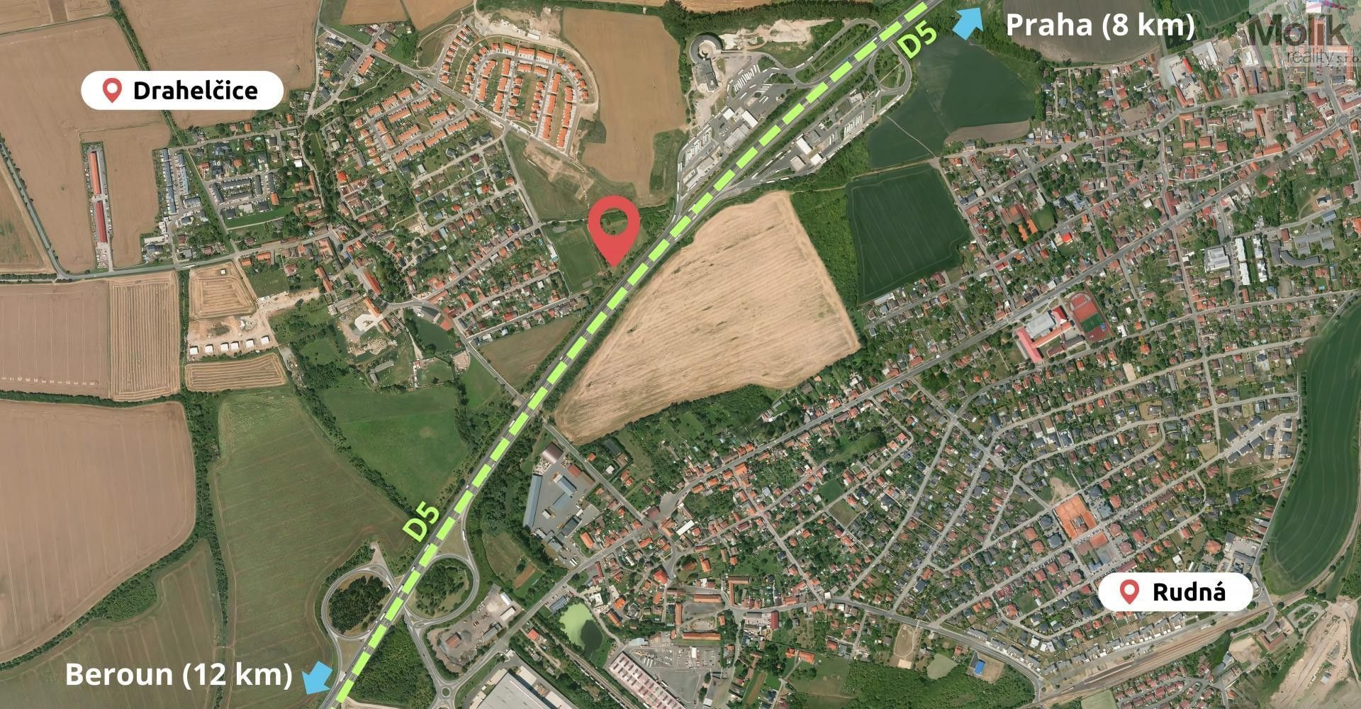 Prodej komerční pozemek - Drahelčice