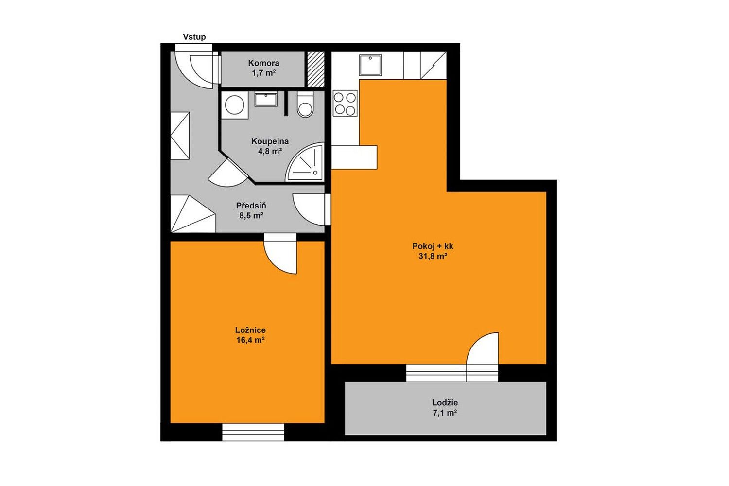 2+kk, A. M. Jelínka, Kolín - Kolín II, 70 m² - 2