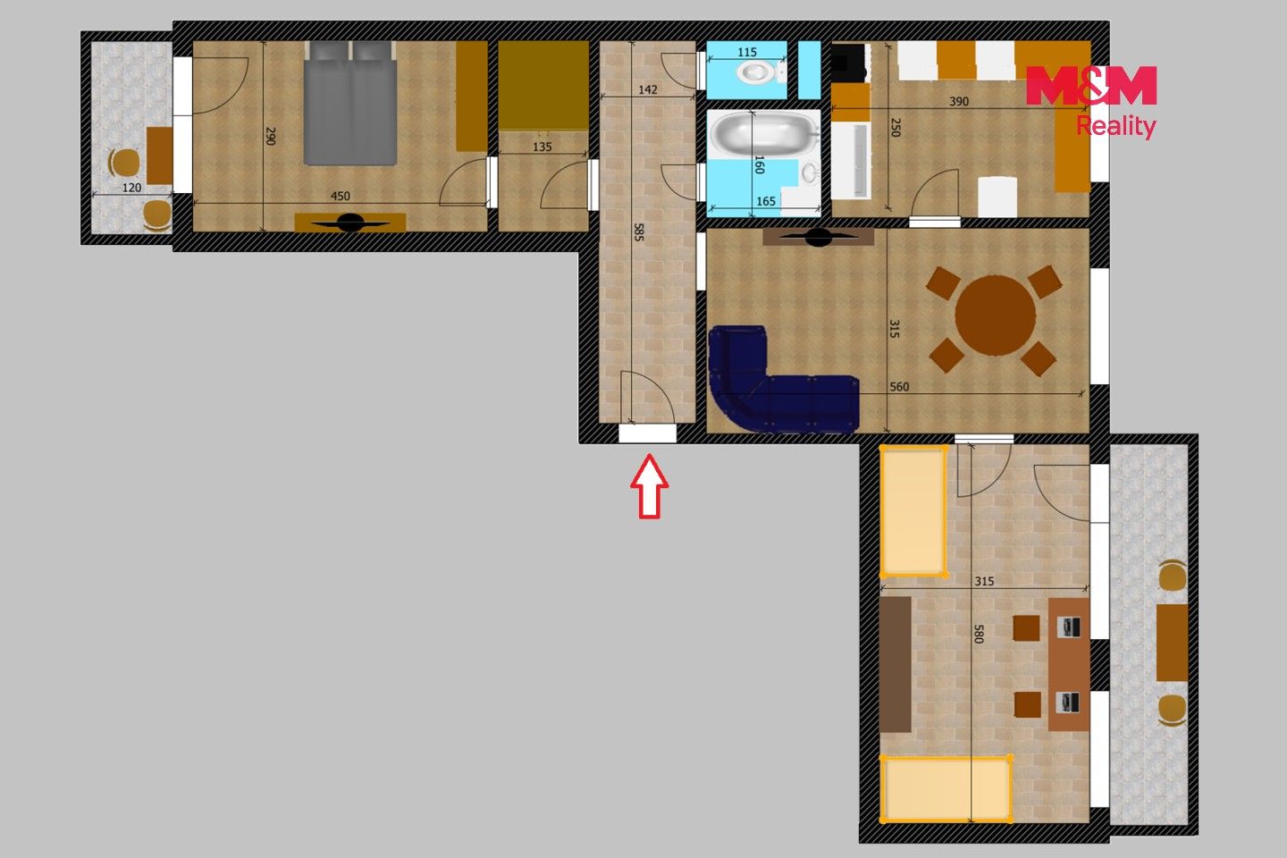 Byt 3+1 · 73 m² · Trebišovská, Kutná Hora - 3