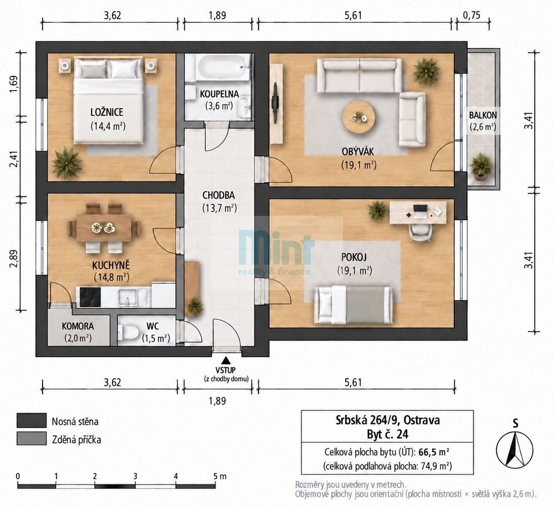 Byt 3+1 · 76 m² · Srbská, Ostrava - Výškovice - 3