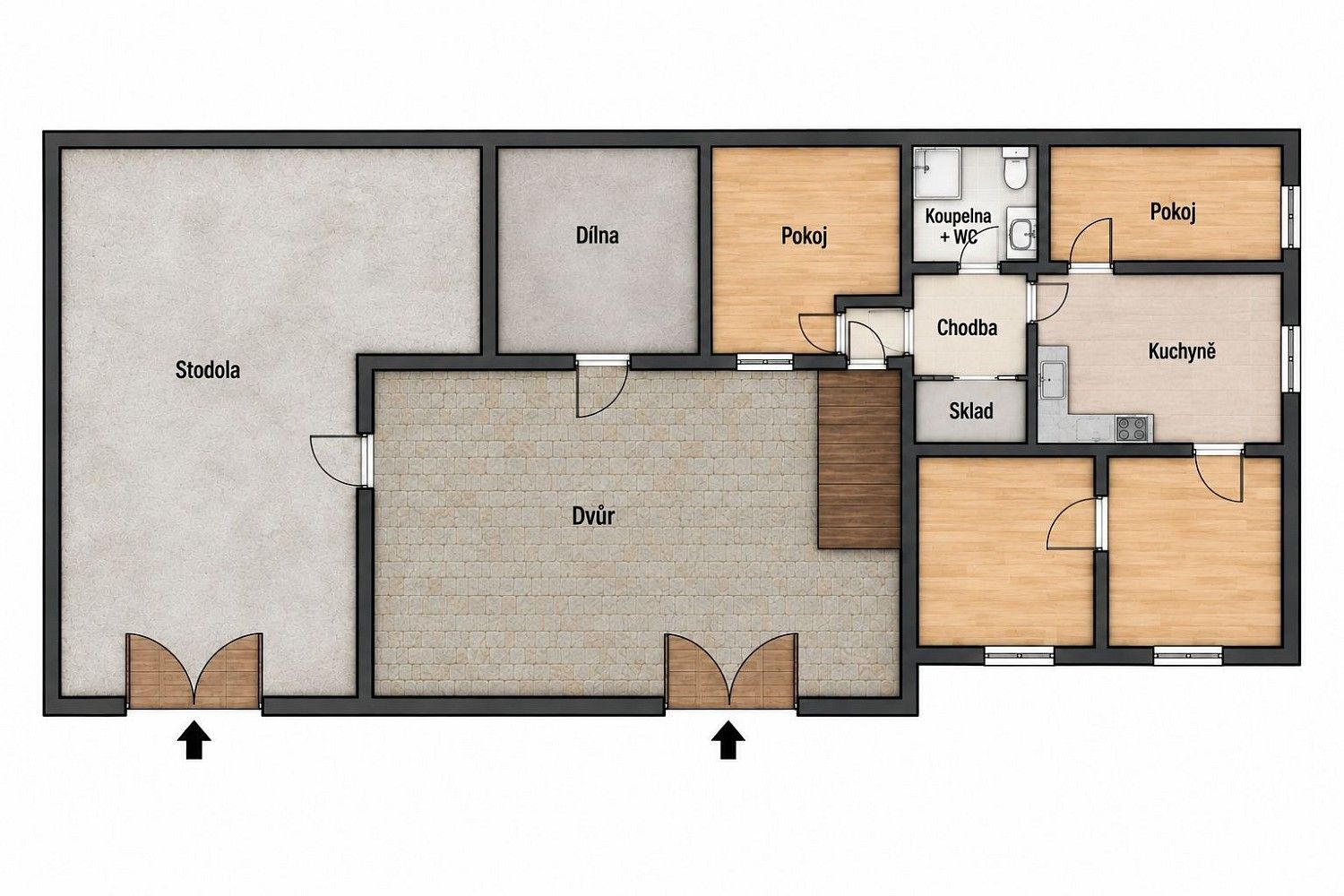Prodej rodinný dům - Volfířov - Řečice, okres Jindřichův Hradec, Jihočeský kraj, 104 m² - 5