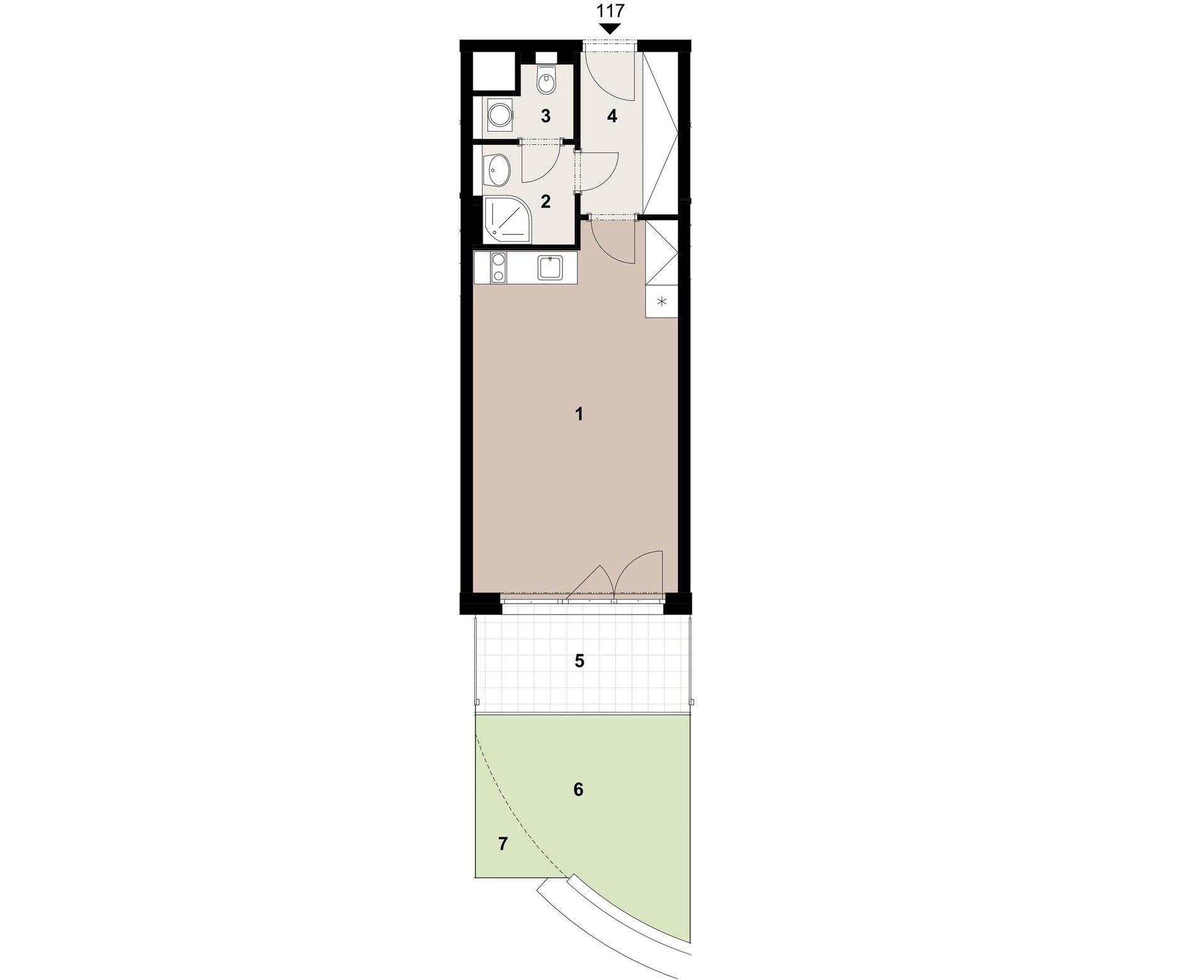 1+kk, Poděbradská, Praha, 35 m² - 2