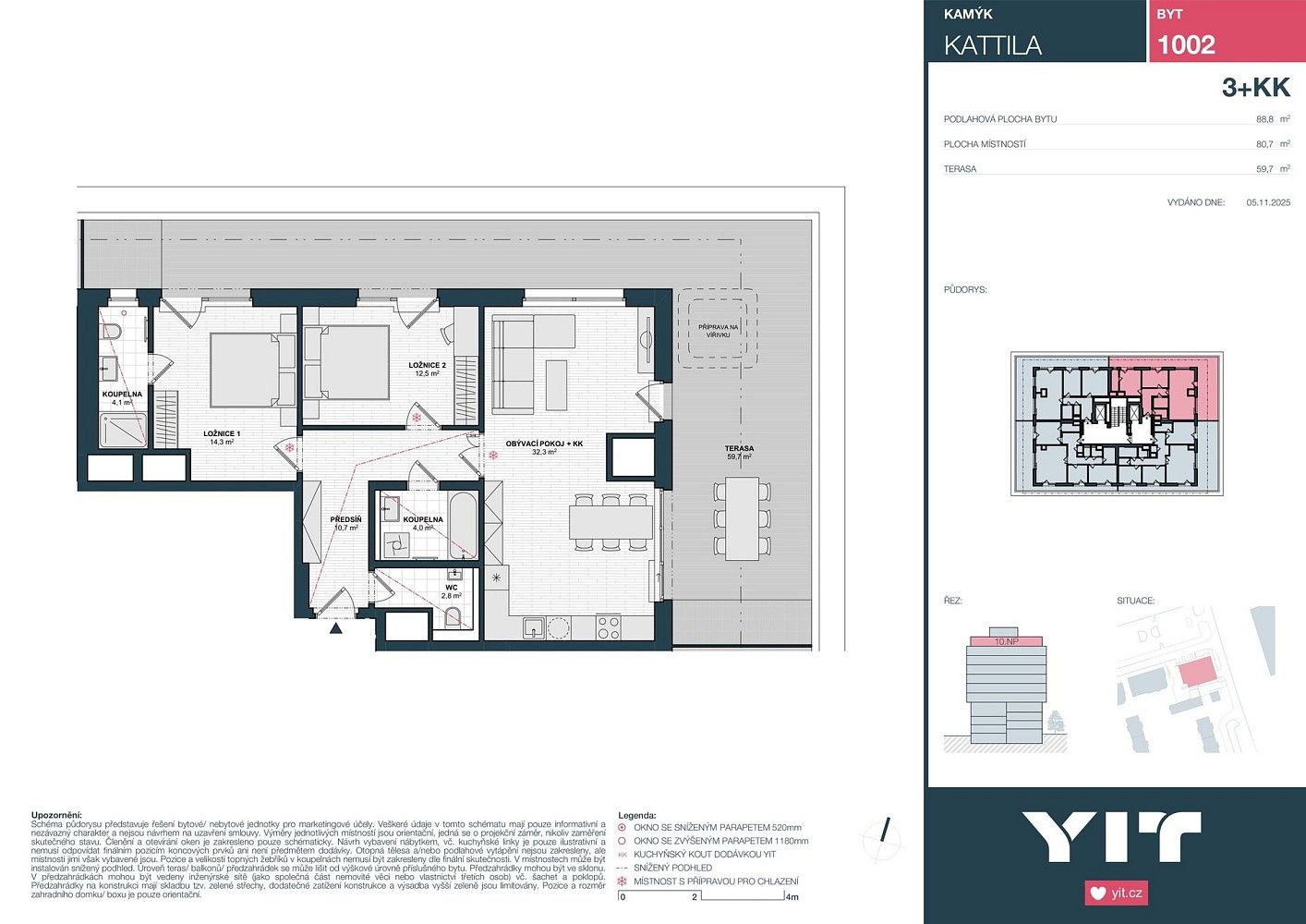3+kk, Imrychova, Praha 4 - Kamýk, 81 m² - 2