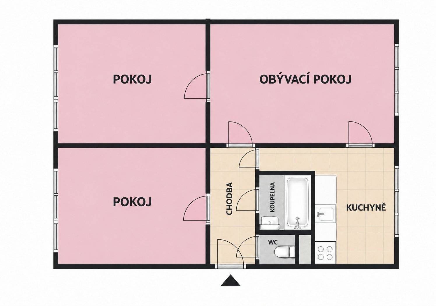 3+1, nám. Mládežníků, Kralupy nad Vltavou Lobeček, 74 m² - 2
