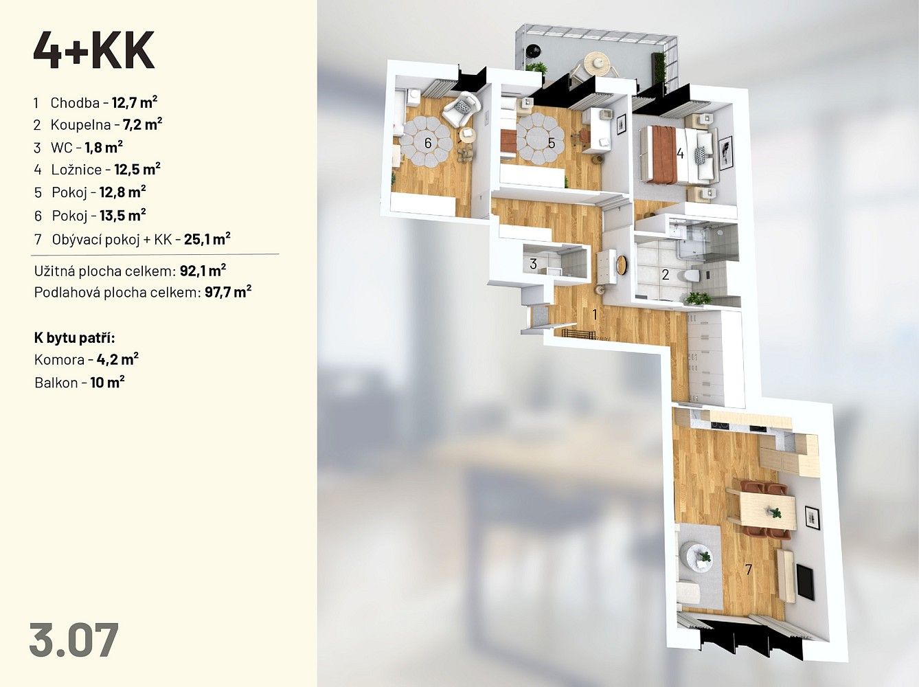 3+kk, České Budějovice - České Budějovice 3, Jihočeský kraj, 97 m² - 2