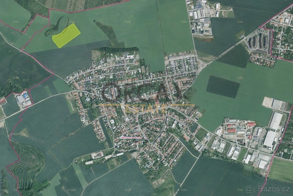 Stavební pozemek, Moravany – pohled 2