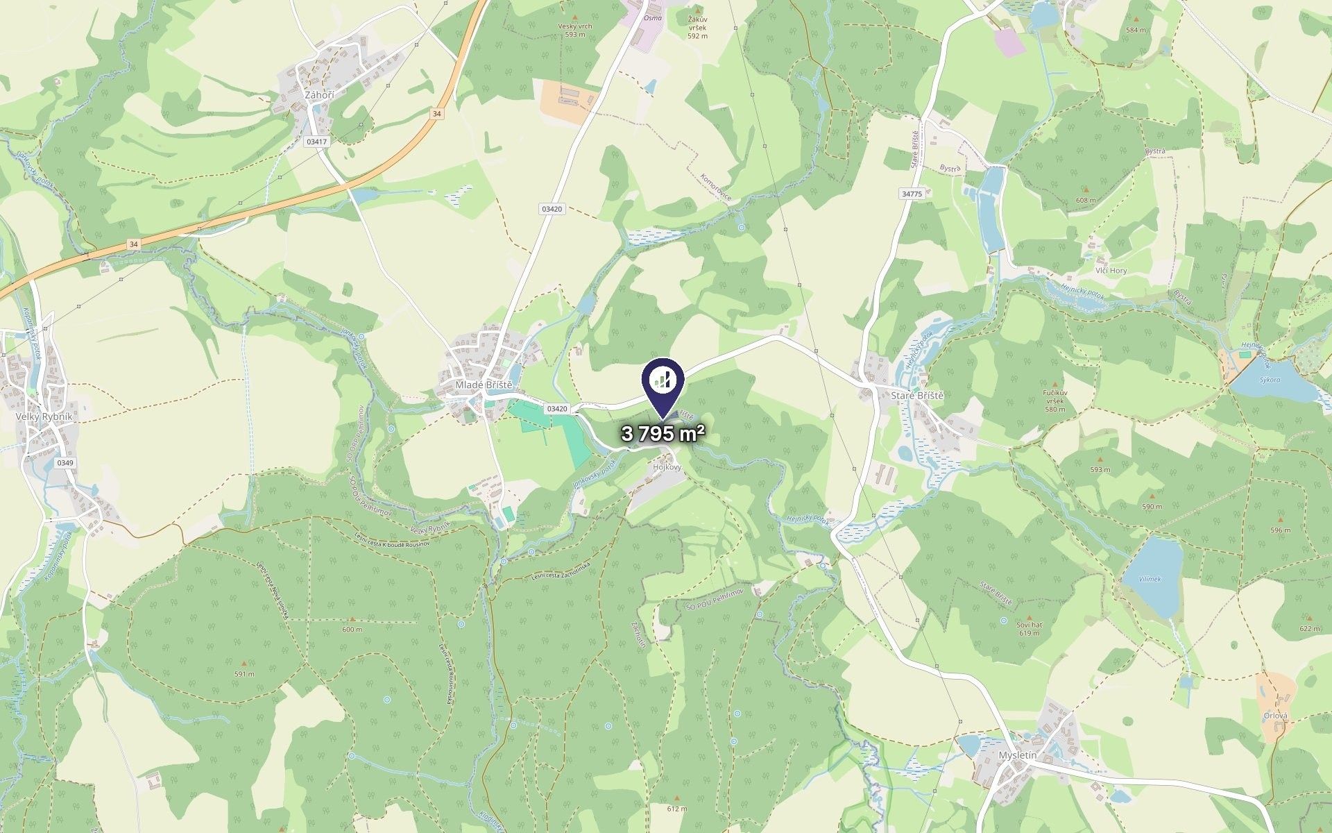 Louka · 3 795 m² · Staré Bříště - 3