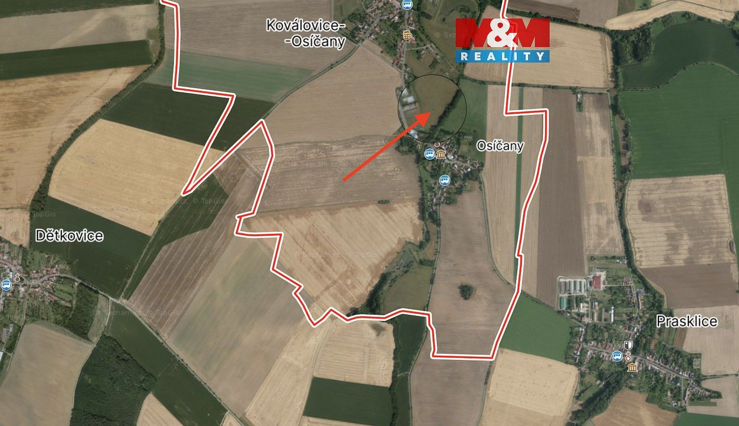 Zemědělské pozemky, Koválovice-Osíčany - Osíčany, okres Prostějov, Olomoucký kraj