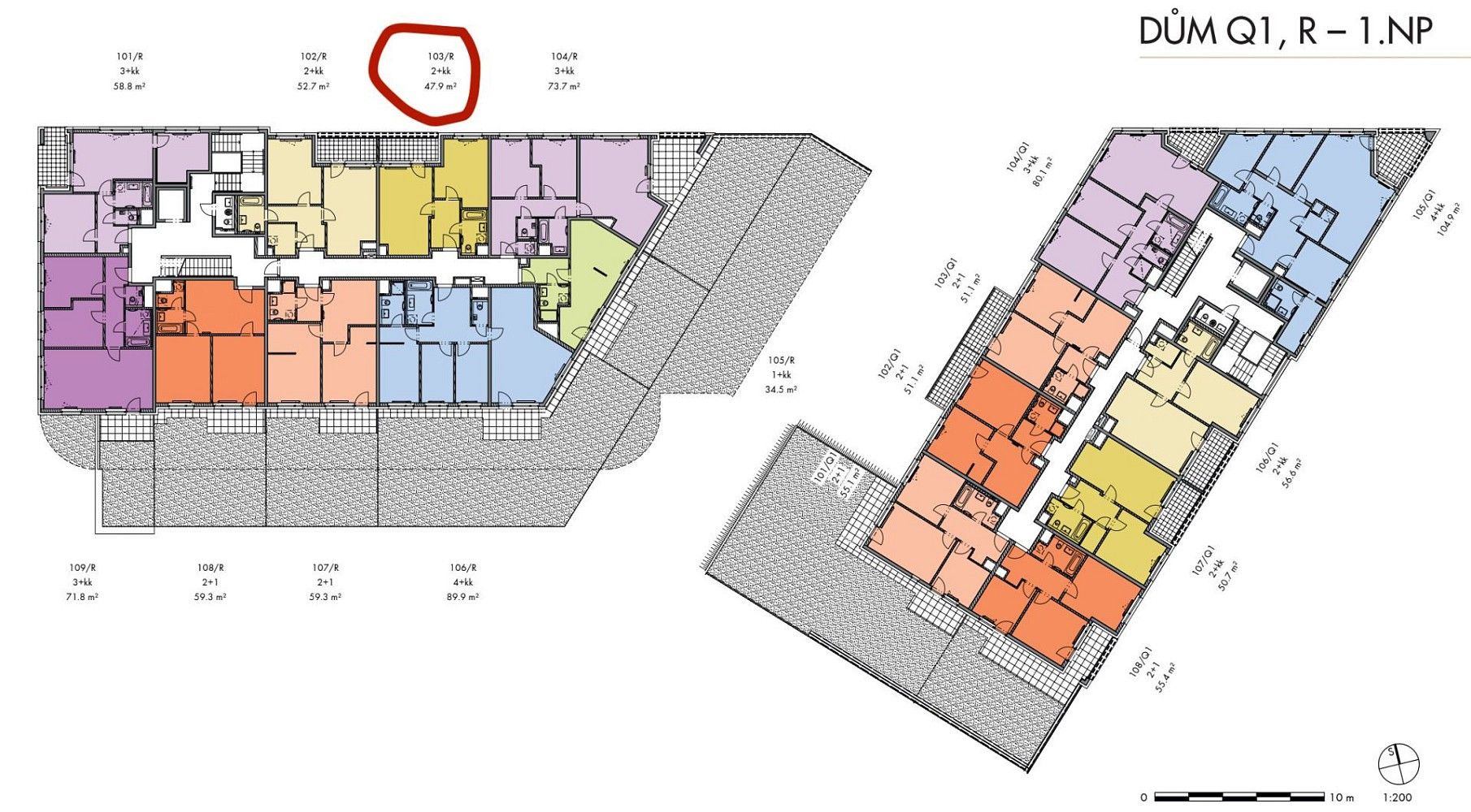 Byt 2+kk · 48 m² · náměstí Olgy Scheinpflugové, Praha 5 - Hlubočepy - 4