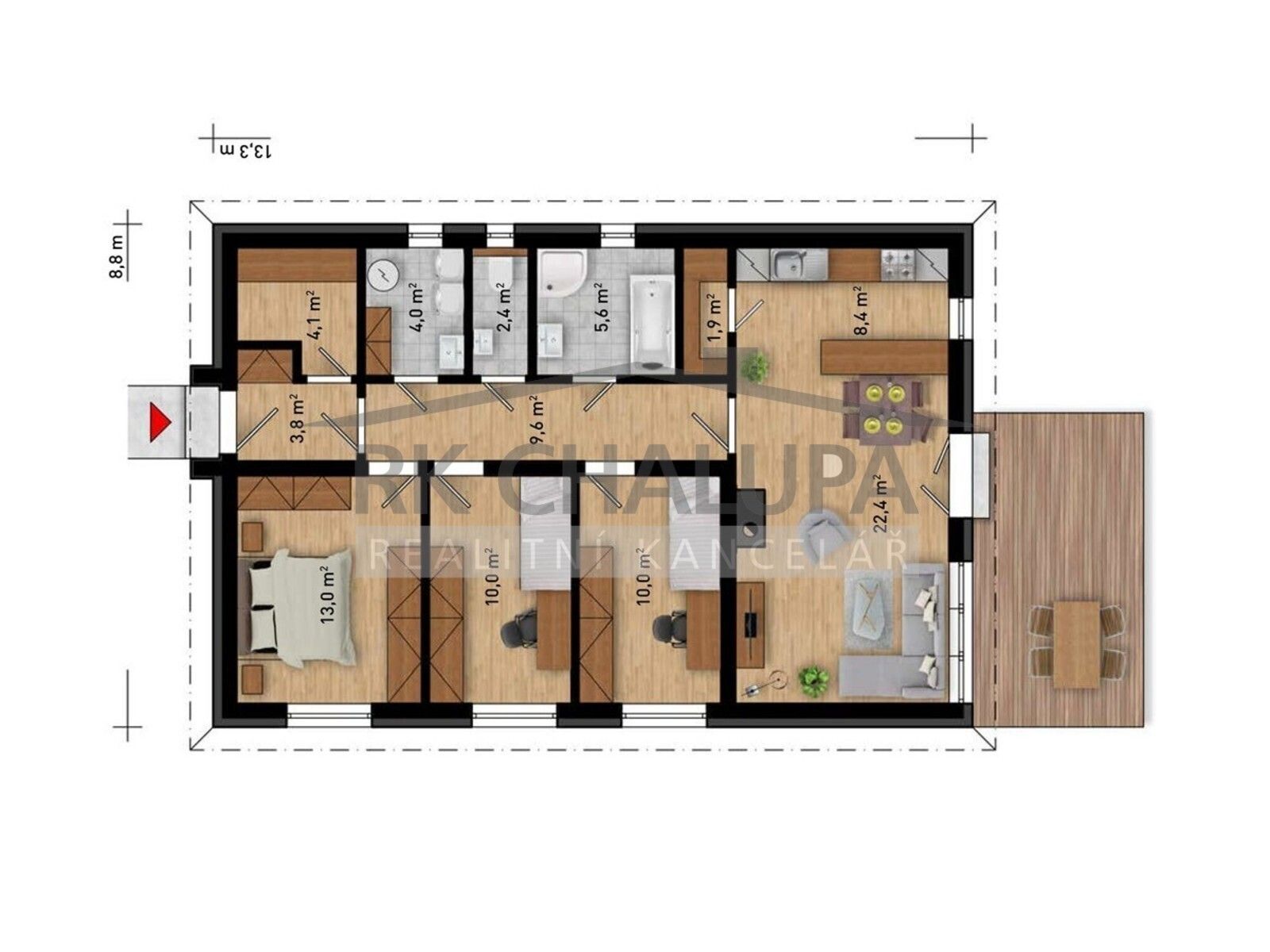 Rodinný dům · 104 m² · nám. Přemysla Otakara II., České Budějovice - 3