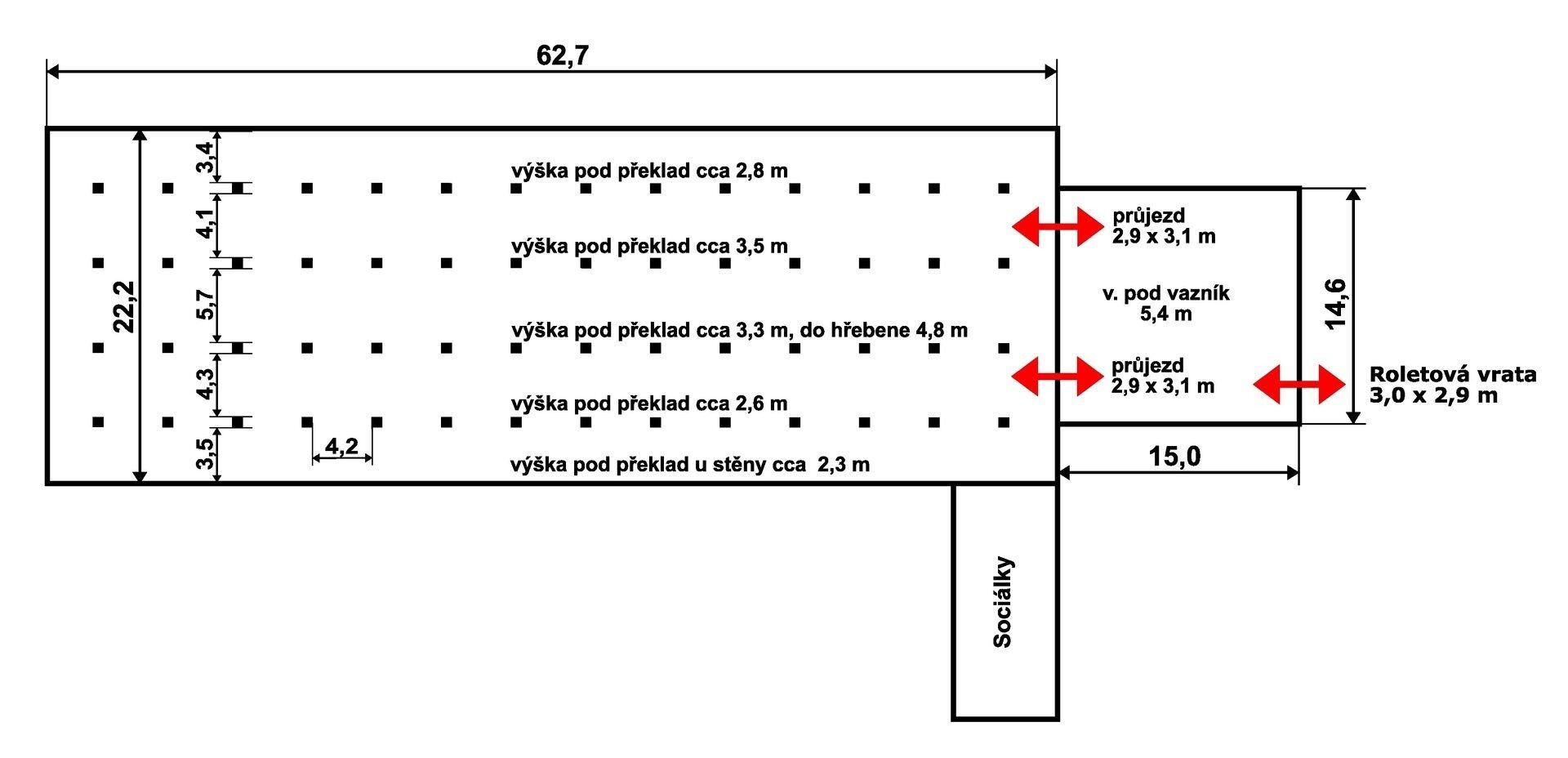 Sklady, Holohlavy, 1 611 m² - 2