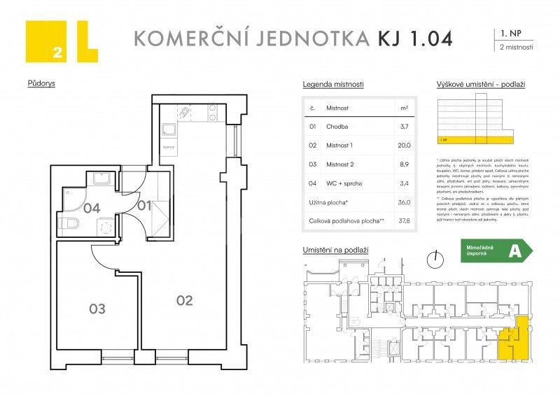 Prodej obchodní prostory - Koupelní, Hodonín, 36 m²
