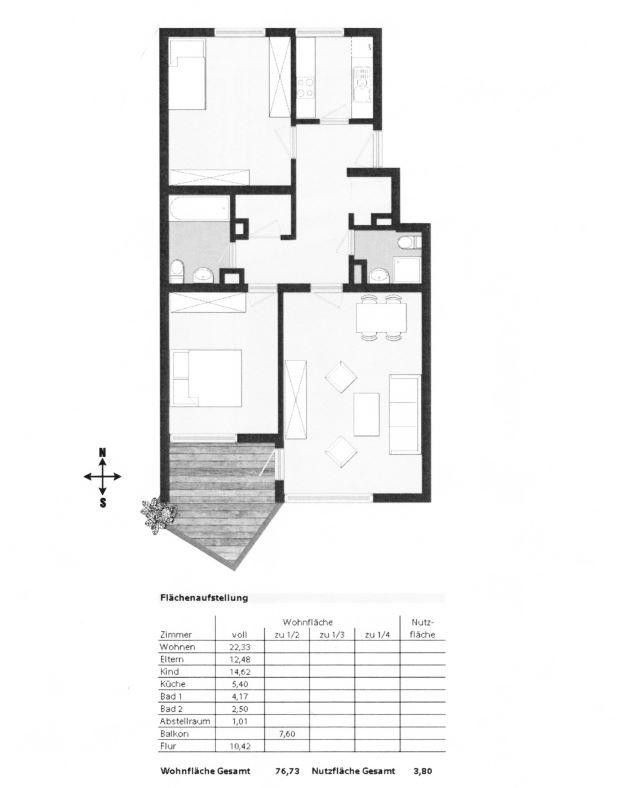 3+1, Klingerstrasse, 34 München Sendling-Westpark Bayern 81369, 77 m² - 1