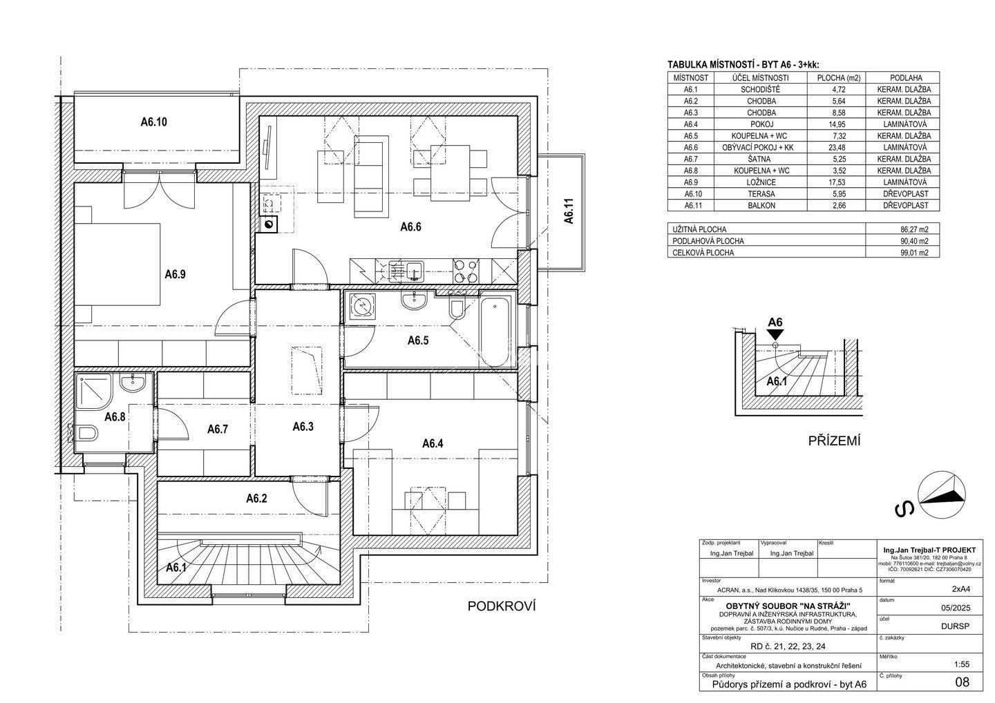 Byt 3+kk · 99 m² · U zastávky 343, Nučice - 4