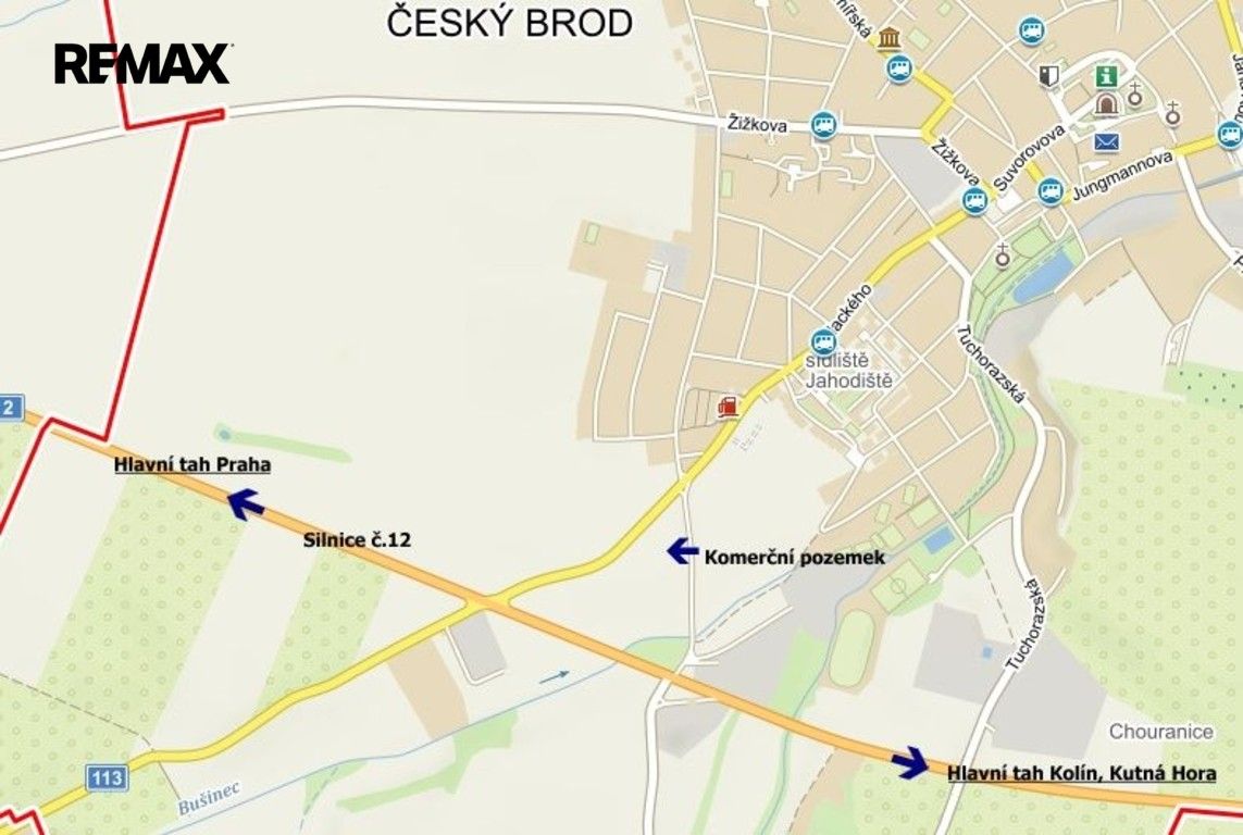 Prodej komerční pozemek - Palackého, Český Brod, 20 875 m² - 5