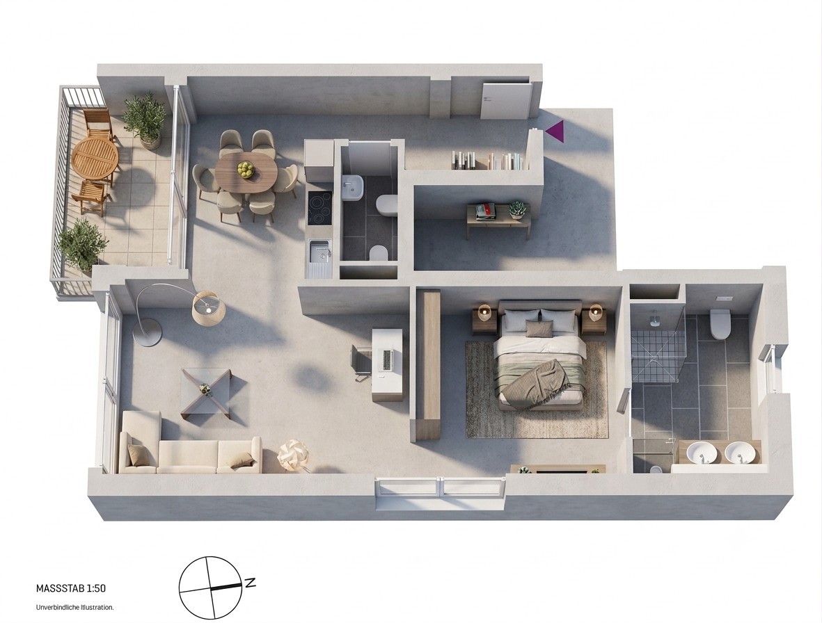 1+kk, Räpplenstraße 3 Stuttgart Nord Baden-Württemberg 70191, 73 m² - 2