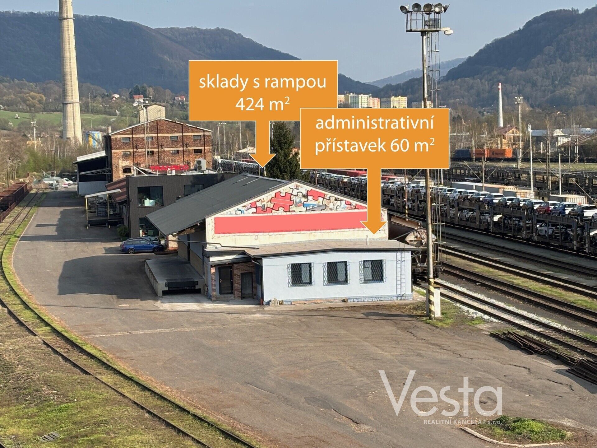 Sklady, Benešovská, Děčín, 484 m²