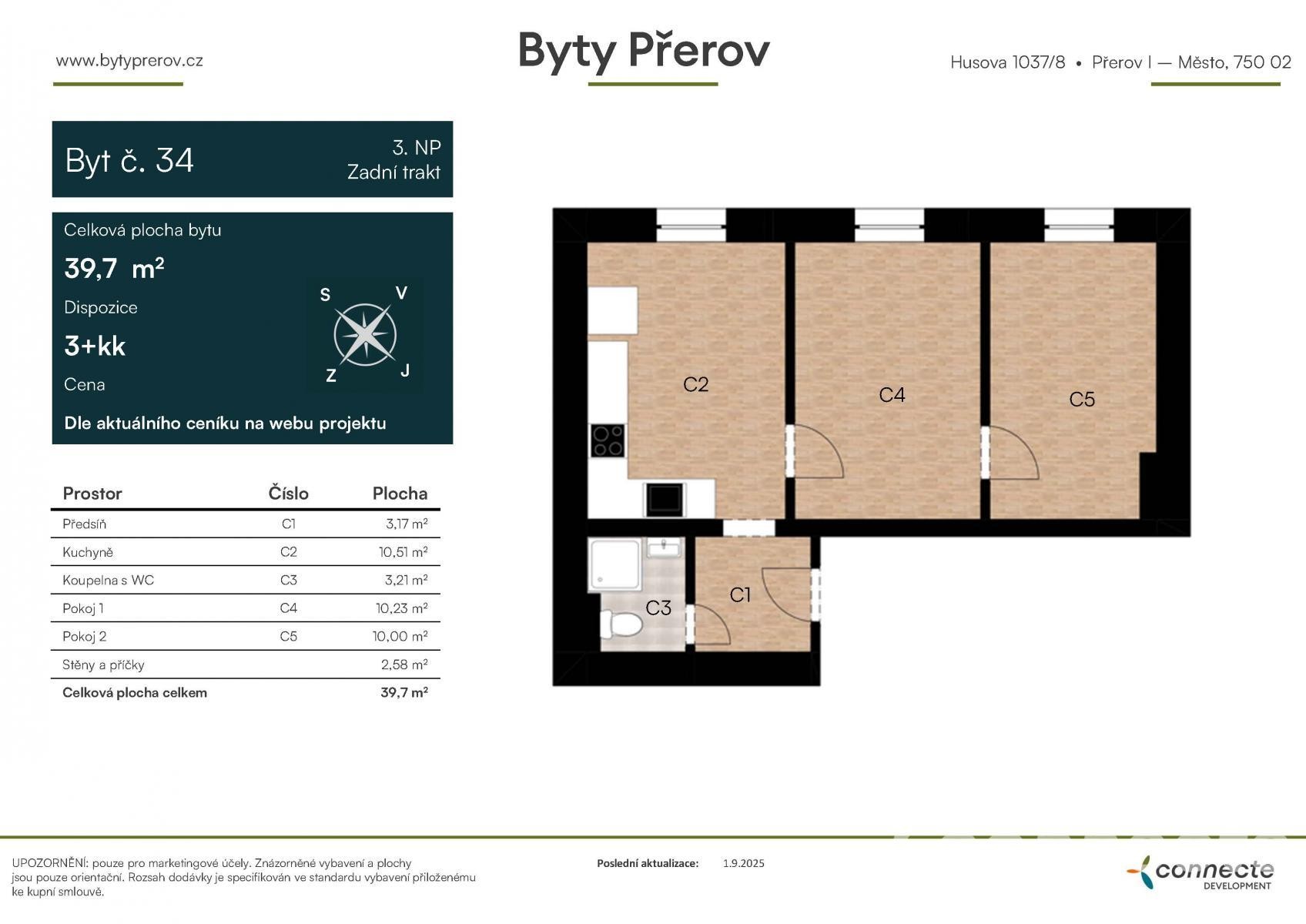Byt 3+kk · 40 m² · Husova, Přerov I-Město - 3