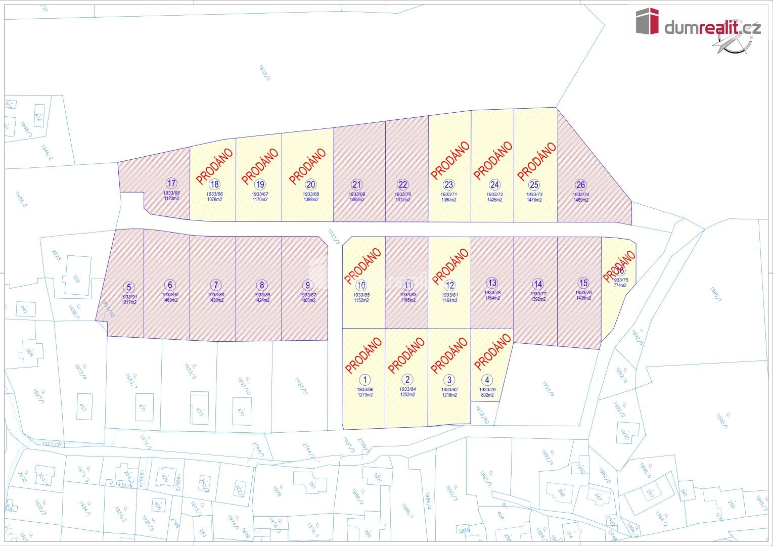 Prodej pozemek pro bydlení - Krásné, Tři Sekery, 1 392 m²