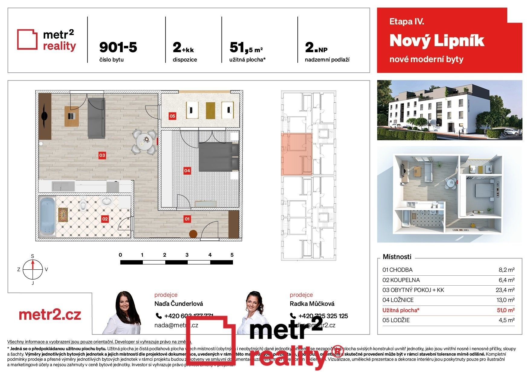 2+kk, Na Výsluní, Lipník nad Bečvou, 52 m²