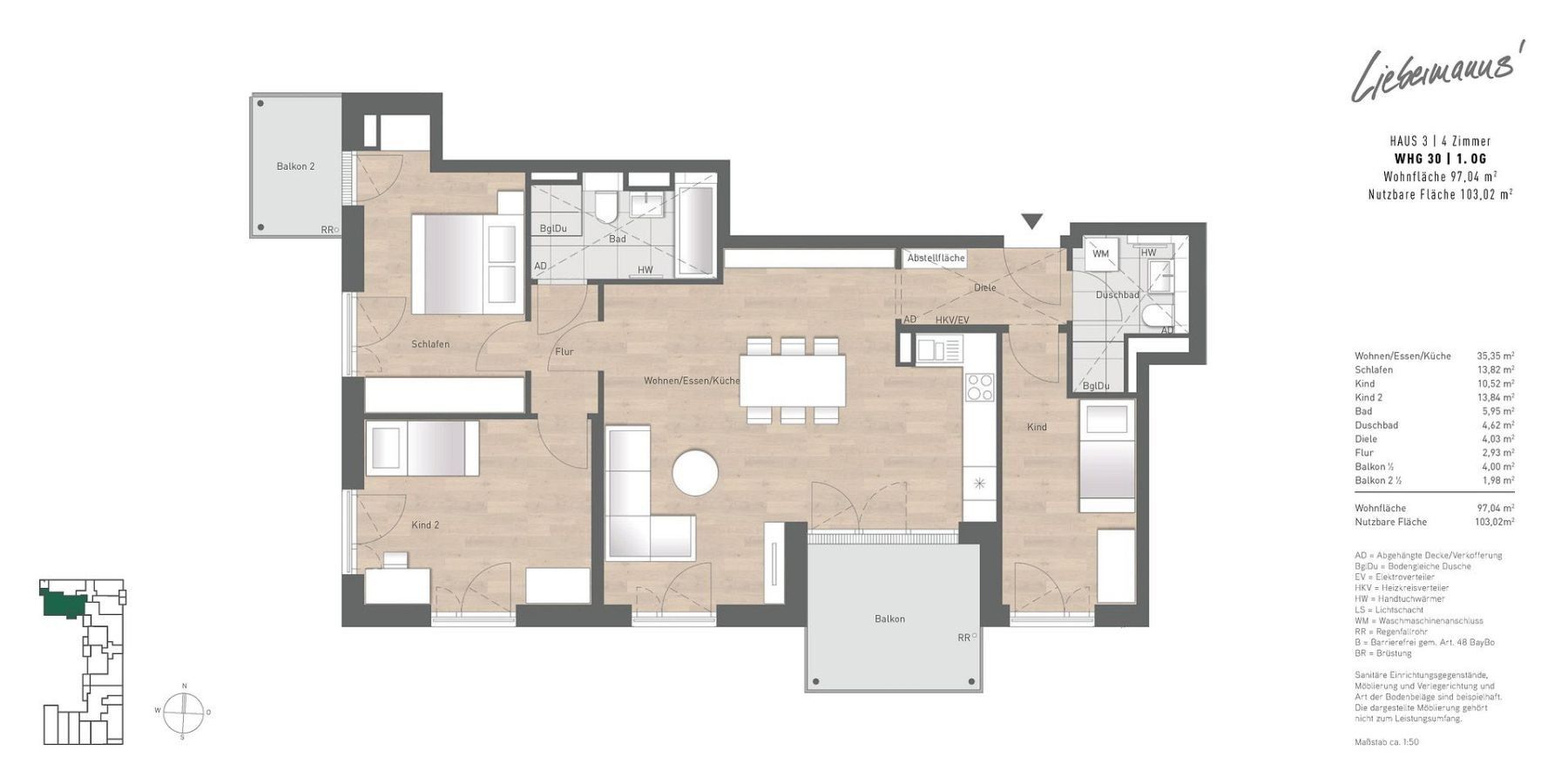 4+1, Max-Liebermann-Straße 1b, München Am Hart Bayern 80937, 98 m² - 1