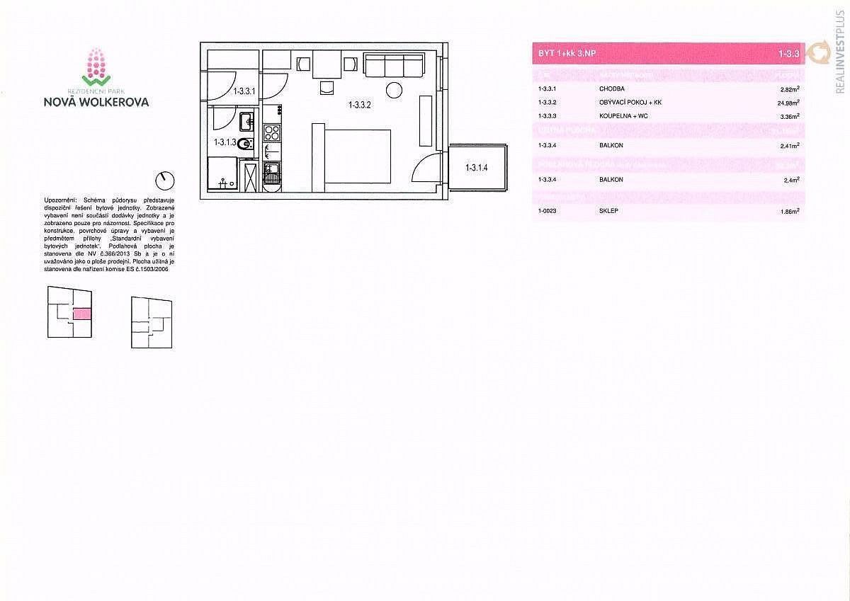 Byt 1+kk · 31 m² · Eduarda Hamburgera, Olomouc - 4