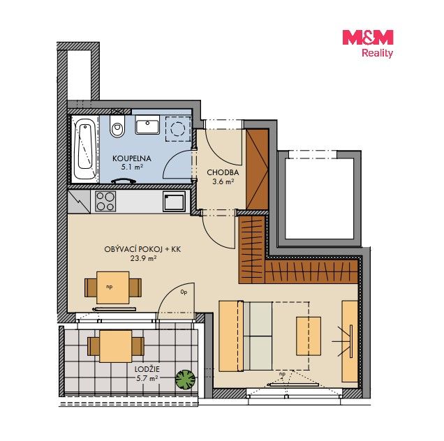 1+kk, Gollové, Praha, 34 m² - 2