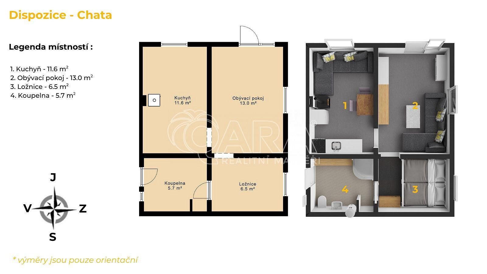 Prodej chalupa - Kunova, Nový Jáchymov, okres Beroun, 37 m² - 5