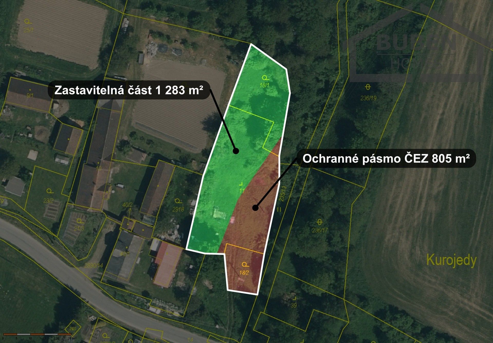 Prodej pozemek pro bydlení - Kurojedy, Bor
