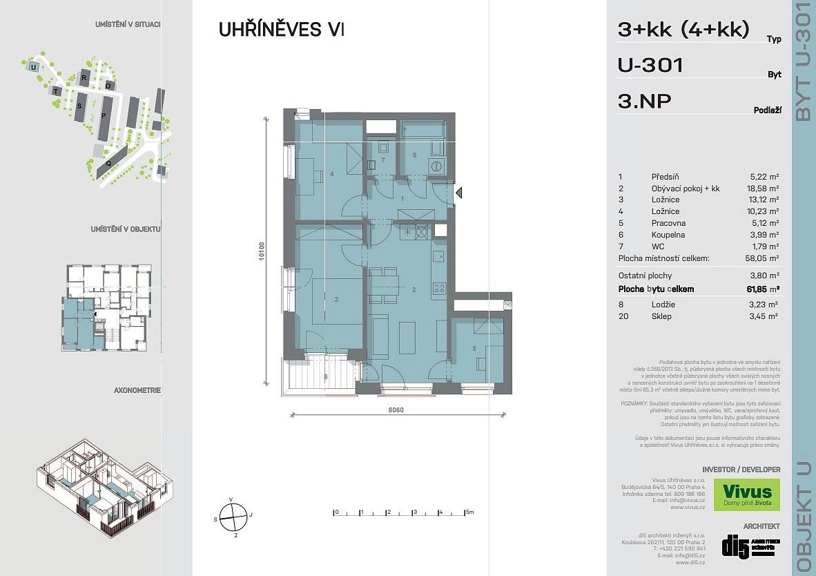 Prodej byt 3+kk - Praha - Uhříněves, okres Praha 22, Hlavní město Praha, 65 m² - 2