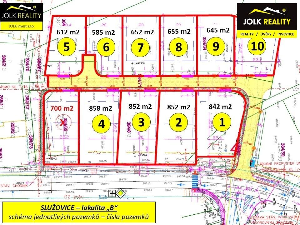 Prodej pozemek pro bydlení - Služovice