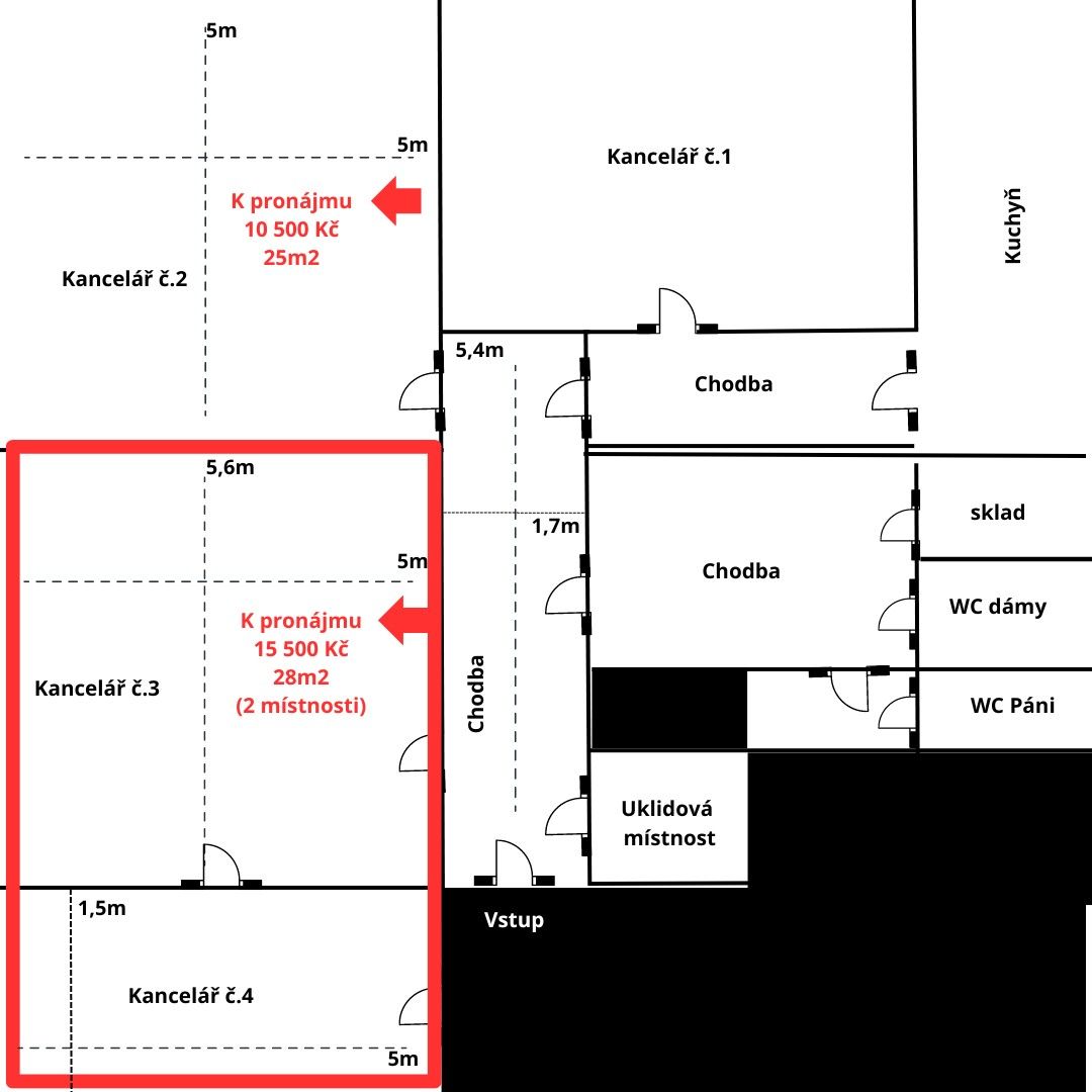 Kanceláře, Čs. legií, Ostrava, 35,5 m²