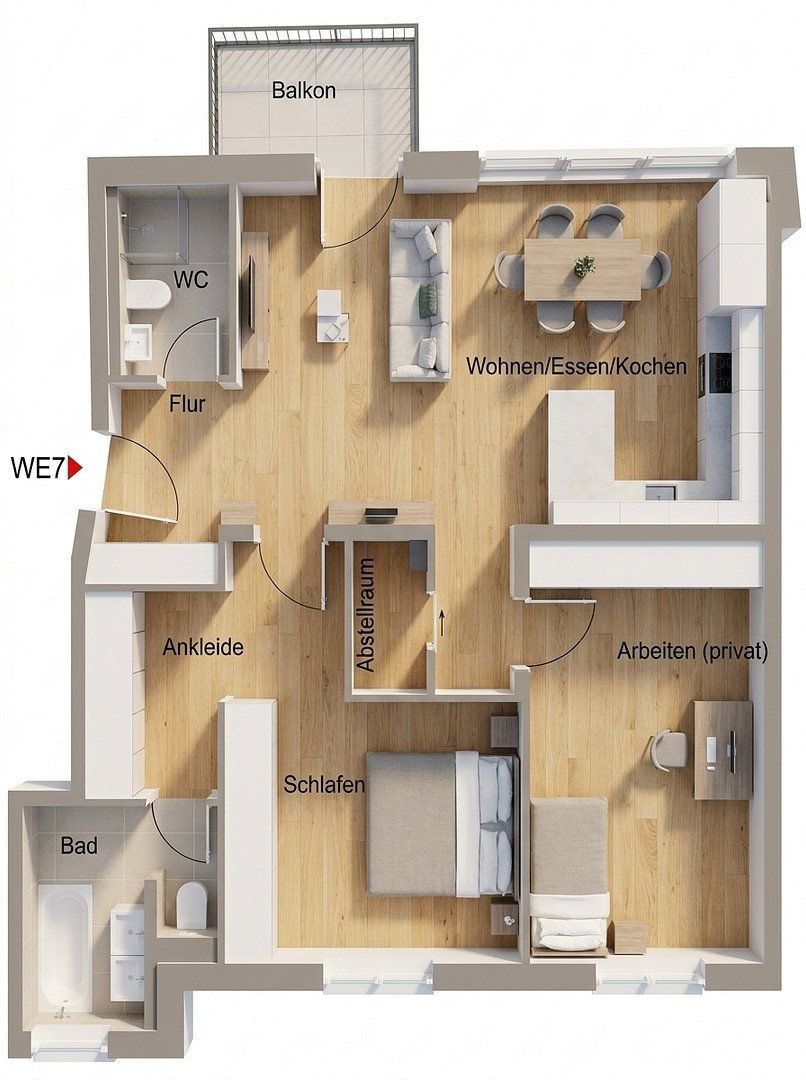 3+1, Lerchenfeldstraße 28 München Lehel Bayern 80538, 87 m² - 2