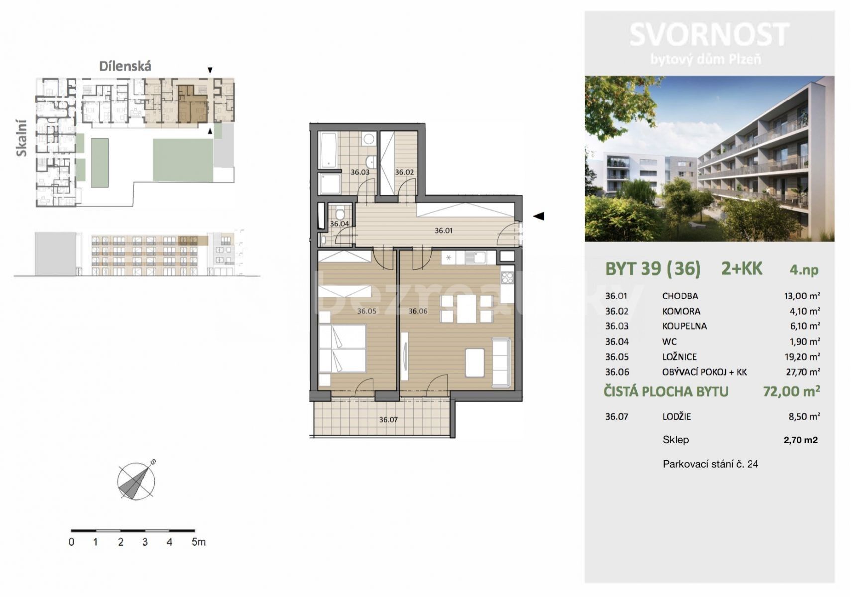 2+kk, Dílenská, Plzeň - Doubravka, Plzeňský kraj, 72 m² - 1