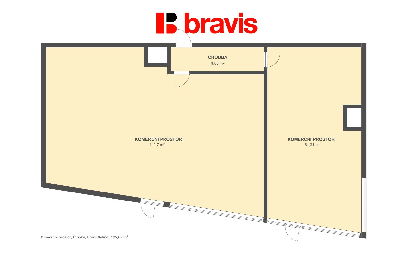 Obchodní prostory · 186 m² · Řípská, Brno Slatina - 4