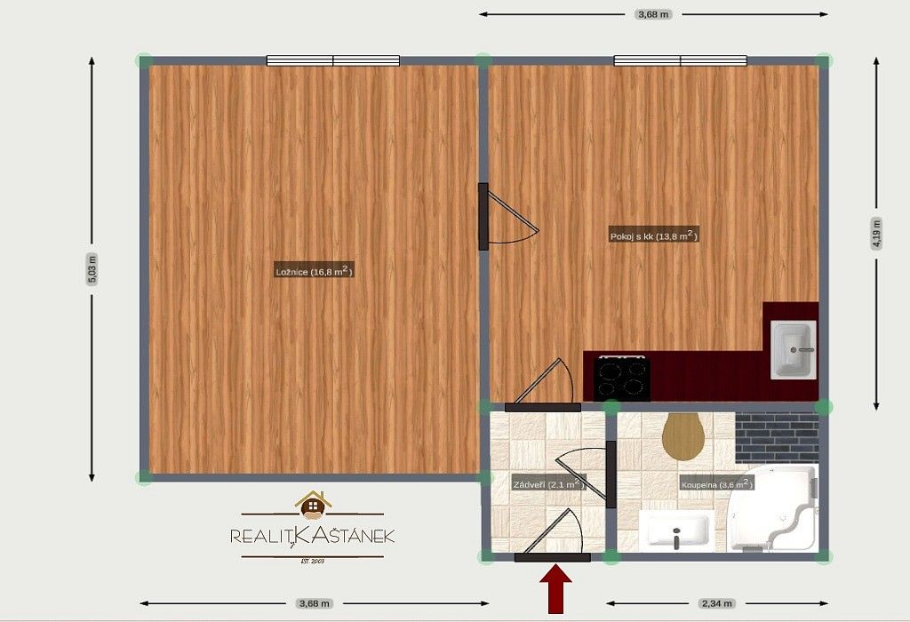 2+kk, Liberec - Liberec VI-Rochlice, Liberecký kraj, 35 m² - 2