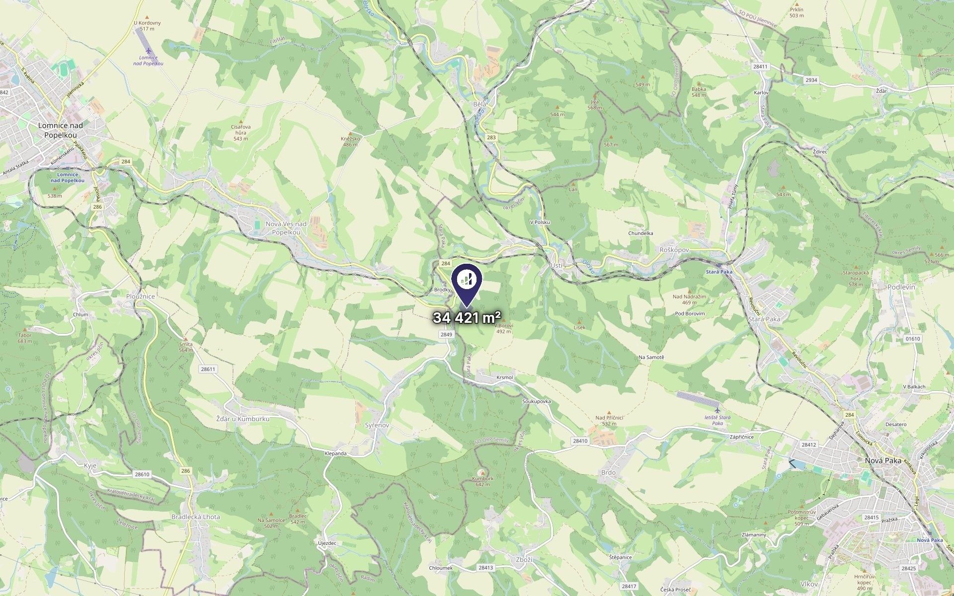 Louka · 1 721 m² · Stará Paka - 3