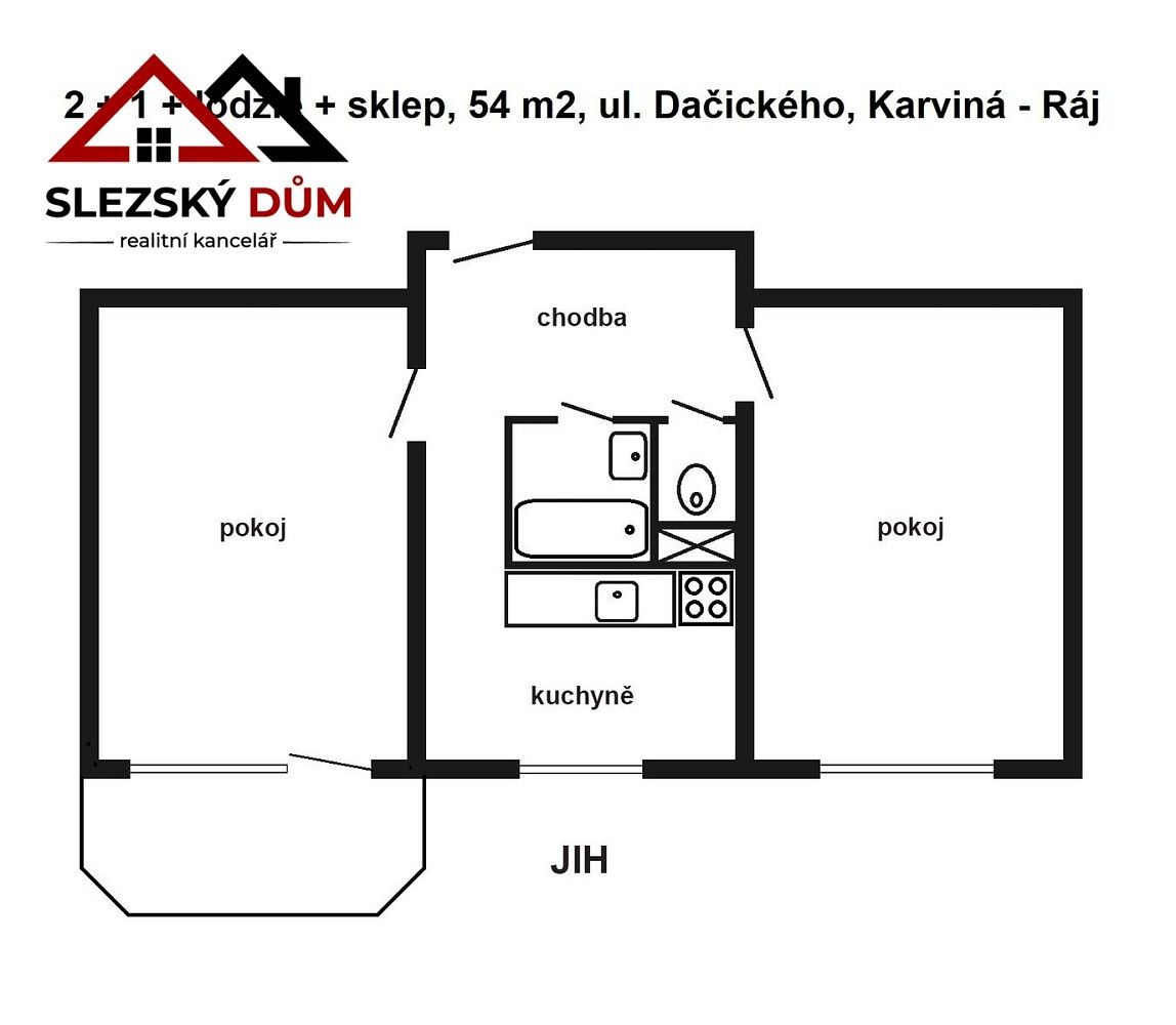 Prodej byt 2+1 - Dačického, Karviná - Ráj, 54 m² - 2