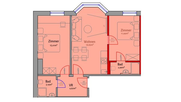 3+1, Kinkstraße Kufstein Kufstein Tirol 6330, 56 m² - 1