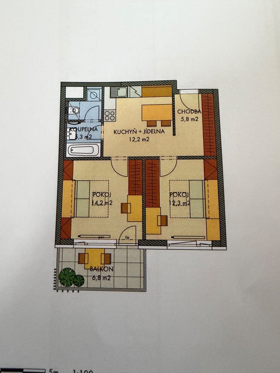 Byt 2+kk, 52 m²