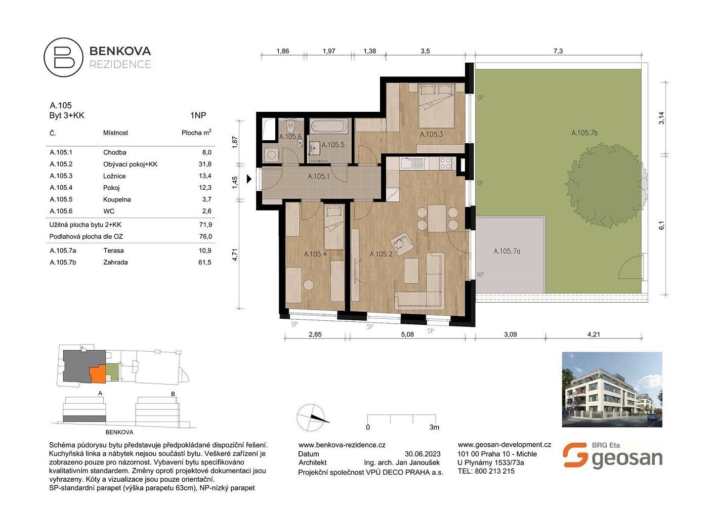 Prodej byt 3+kk - Praha - Chodov, okres Praha 11, Hlavní město Praha, 72 m² - 2