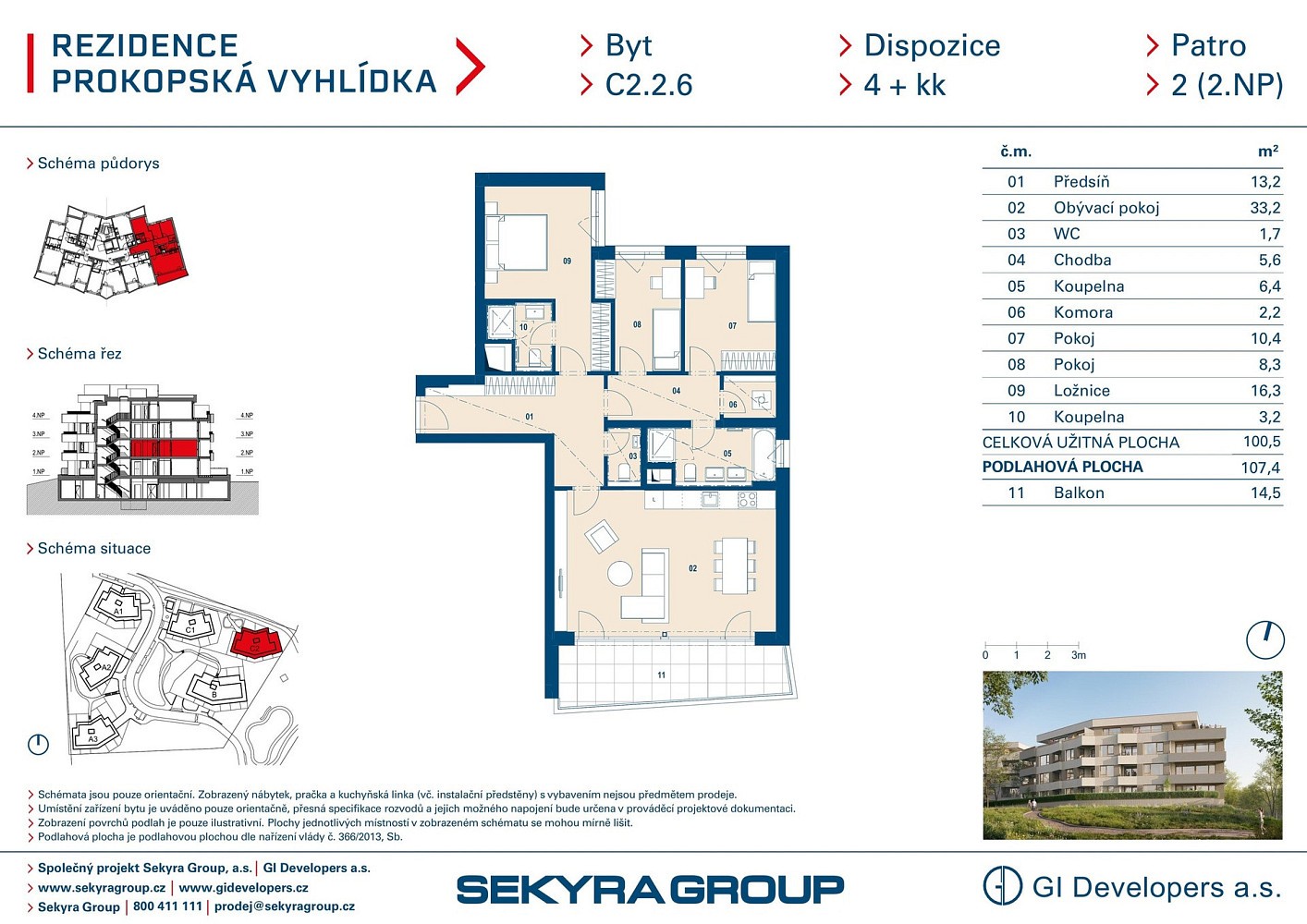 4+kk, Radlická, Praha 5 - Jinonice, 101 m² - 2