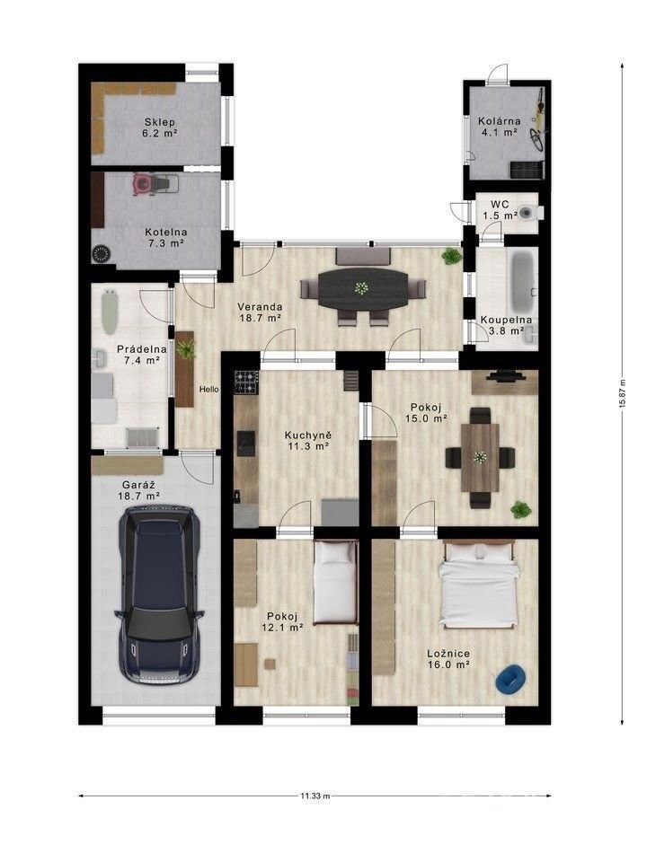 Pronájem rodinný dům - Ledce, 122 m²