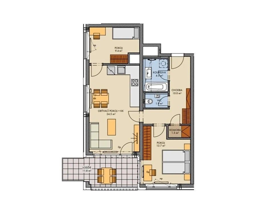 Byt 3+kk · 82 m² · Bessemerova, Praha - Třebonice - 3